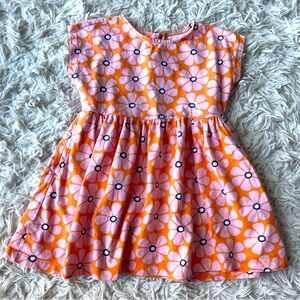 Primary Orange and Pink Floral Cotton Dress Size‎ 3